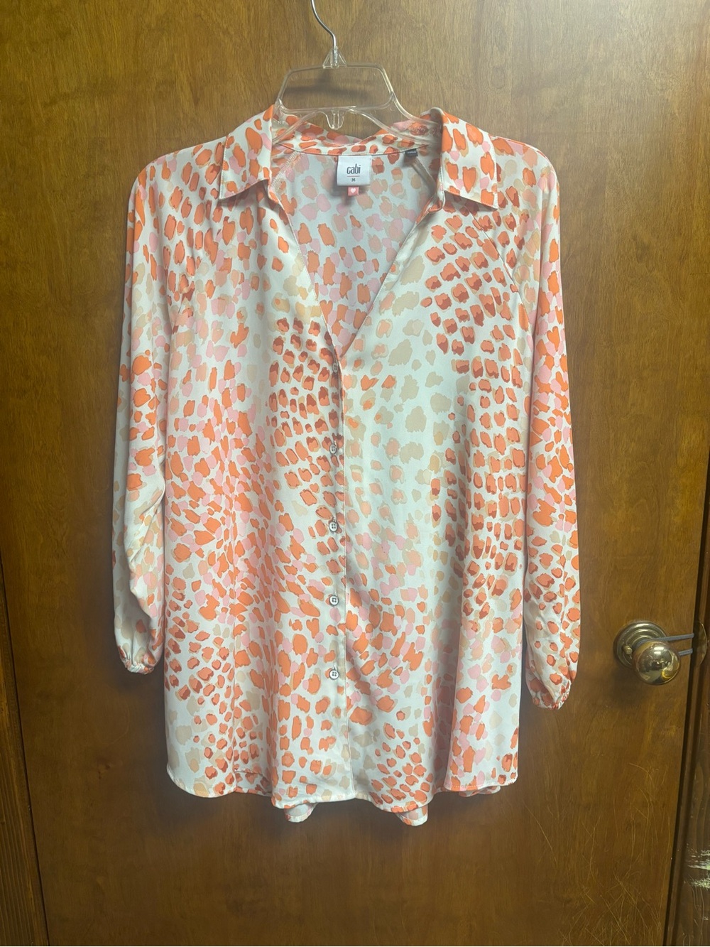 CAbi Coral Spot Print Button-Down Shirt